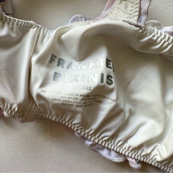 *SOLD* Frankies Bikinis Colby Tie Front Ruffle Top Jagger Bikini Bottom Marp - Picture 7 of 12